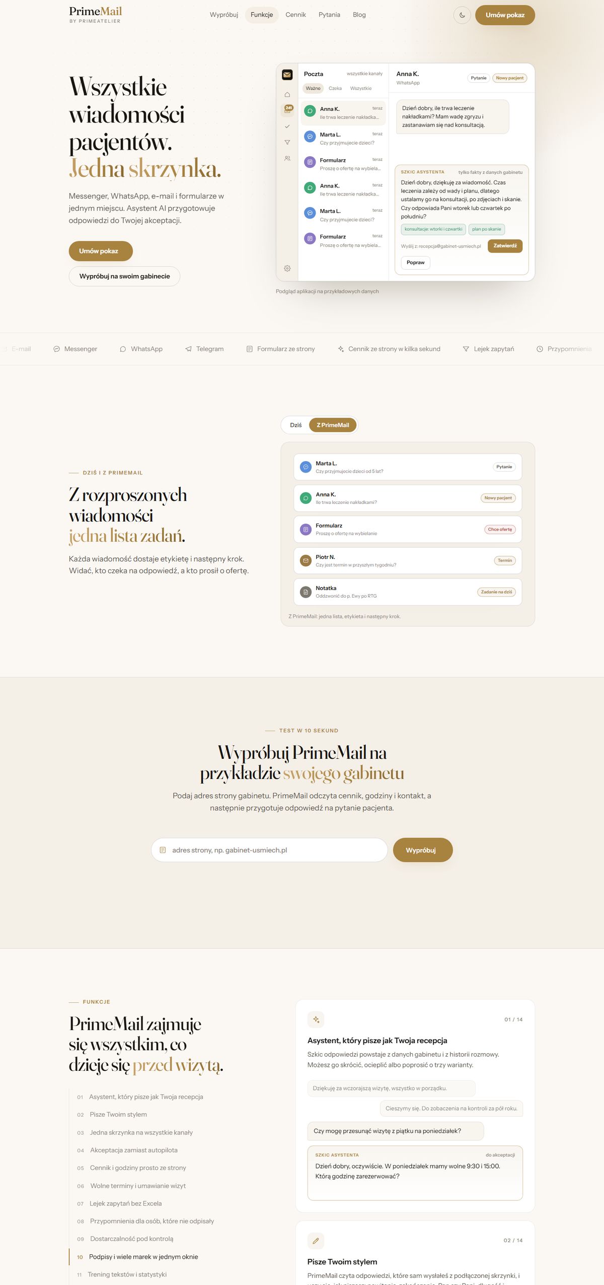 PrimeMail — pierwszy ekran serwisu primemail.pl
