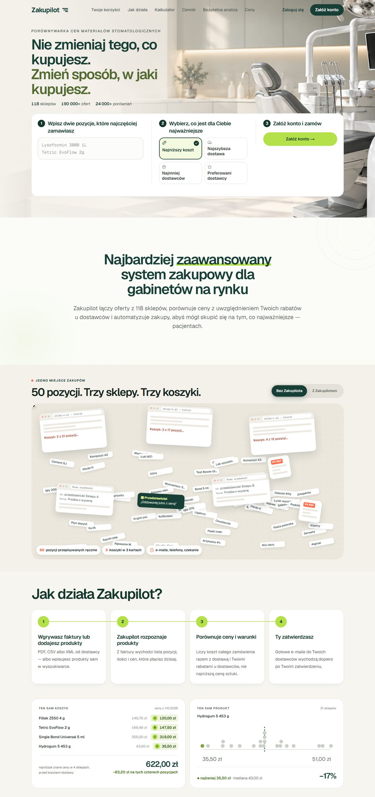 Zakupilot — pierwszy ekran serwisu zakupilot.pl
